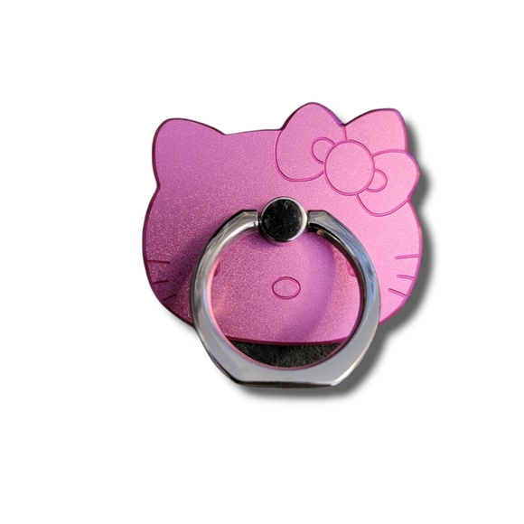 METAL PHONE RING HELLO KITTY PINK/ SILVER 1.5INCH NIP MAKE GREAT GIFT - Picture 2 of 4